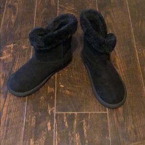 Children place boots